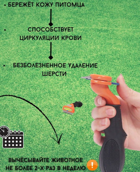 Щетка для вычесывания кошек и собак Fobnimarut / Расческа - чесалка с кнопкой - эджектором